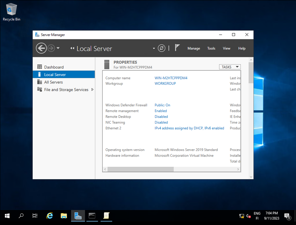 Networking and Domain Configuration