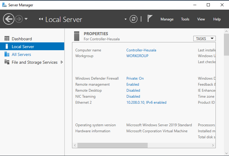 Networking and Domain Configuration