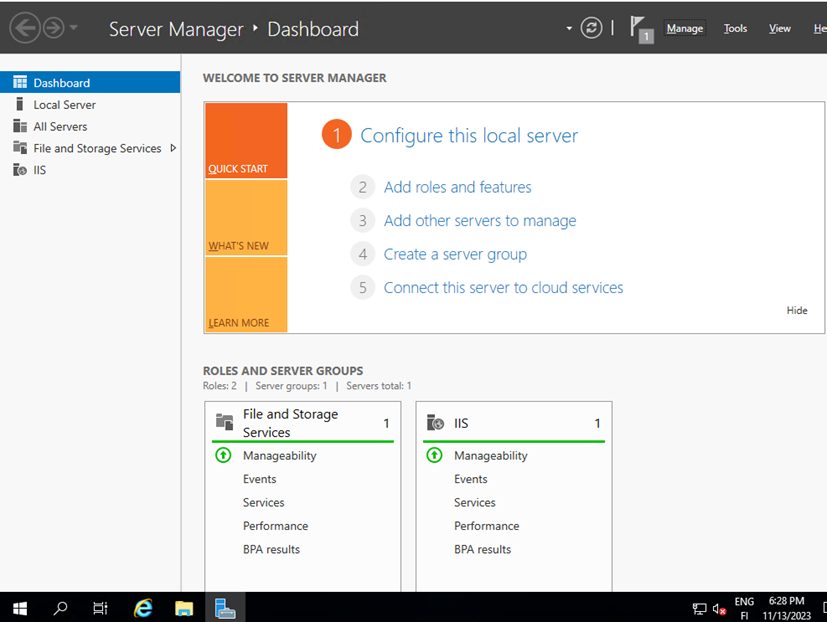 IIS Configuration and Test Web Pages