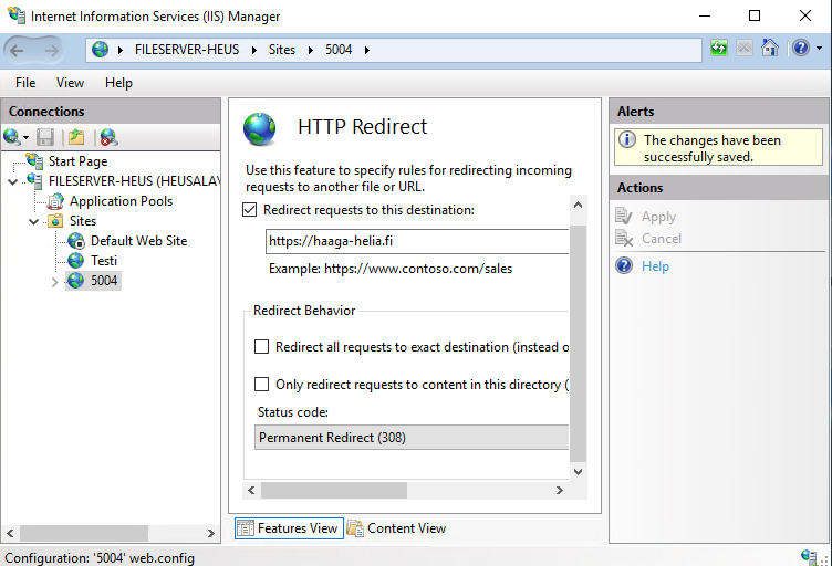 IIS Configuration and Test Web Pages